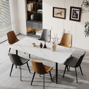 gzt5081 square rock slab dining table